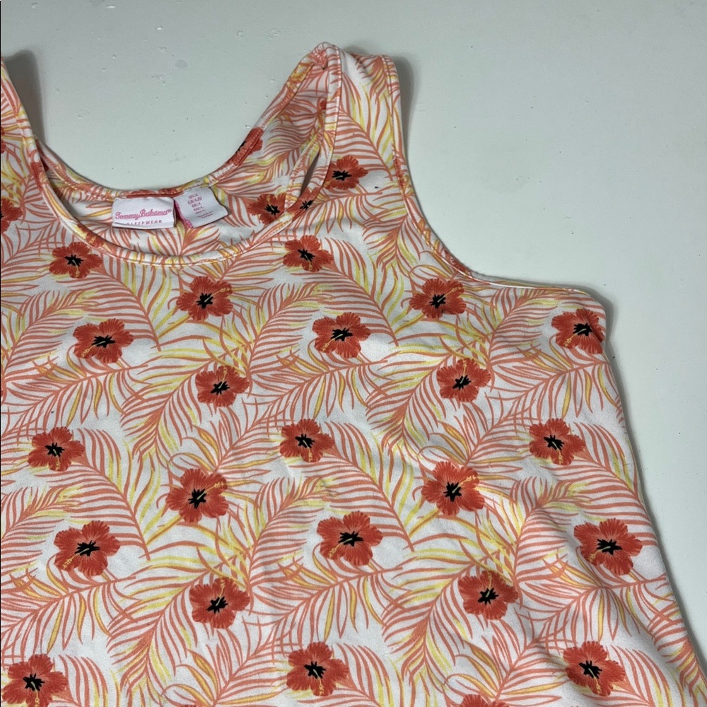 Tommy Bahama Large Sleepwear Pink Hawaiian Floral Print Pajama Top - Picture 2 of 5